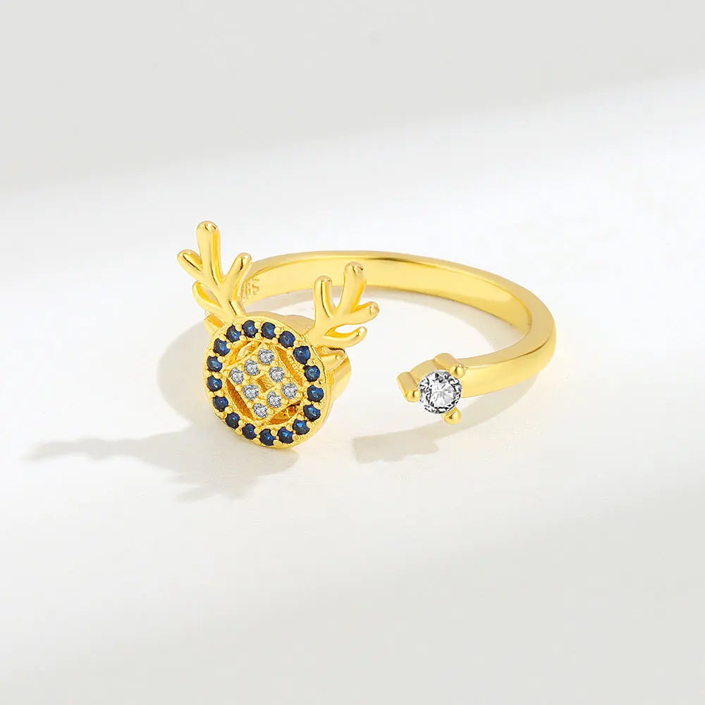 925 Silver Sunflower and Bee Rotating Zircon Ring