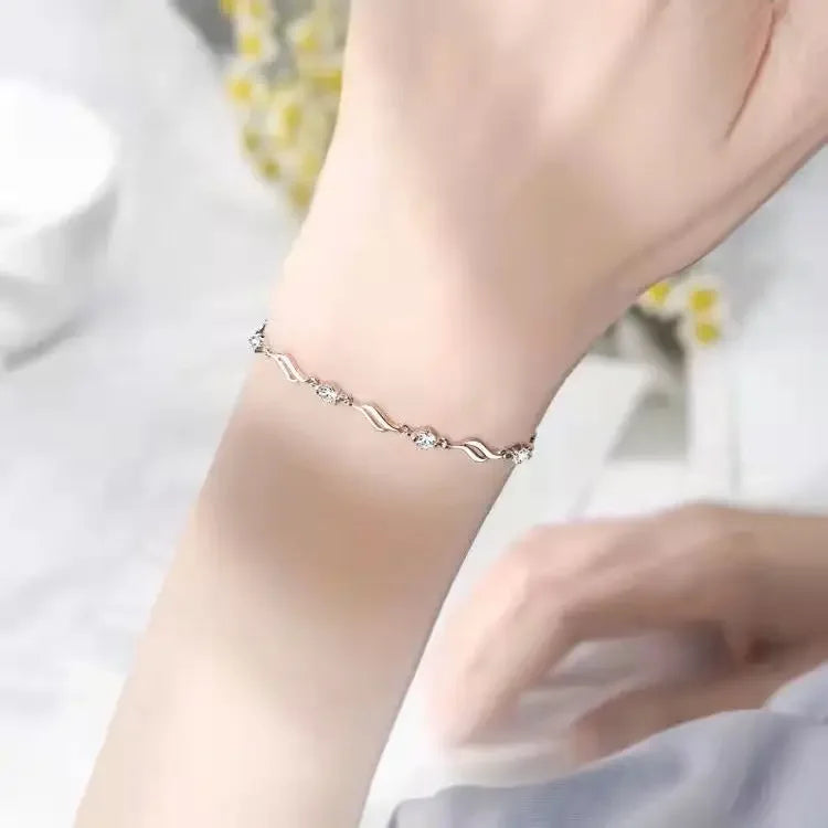 Vintage 925 Silver Zircon Bracelet