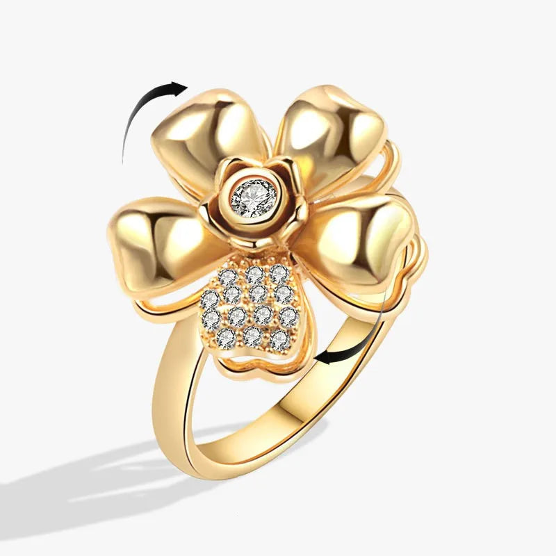 Sunflower crystal ring, anti-anxiety