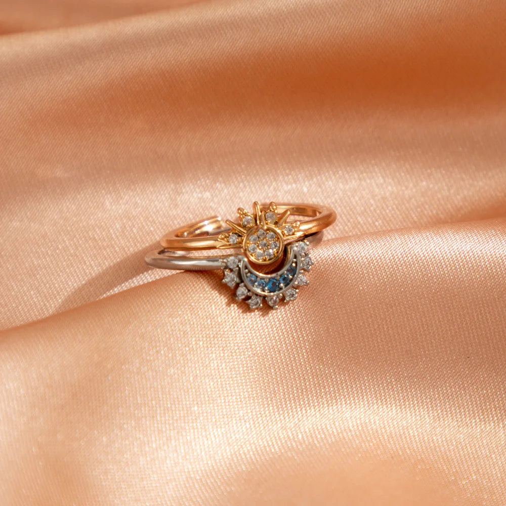 Stainless Steel Magnetic Sun–Moon Necklace for Couples & Friends