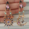 2 Star and Moon Earrings for Women