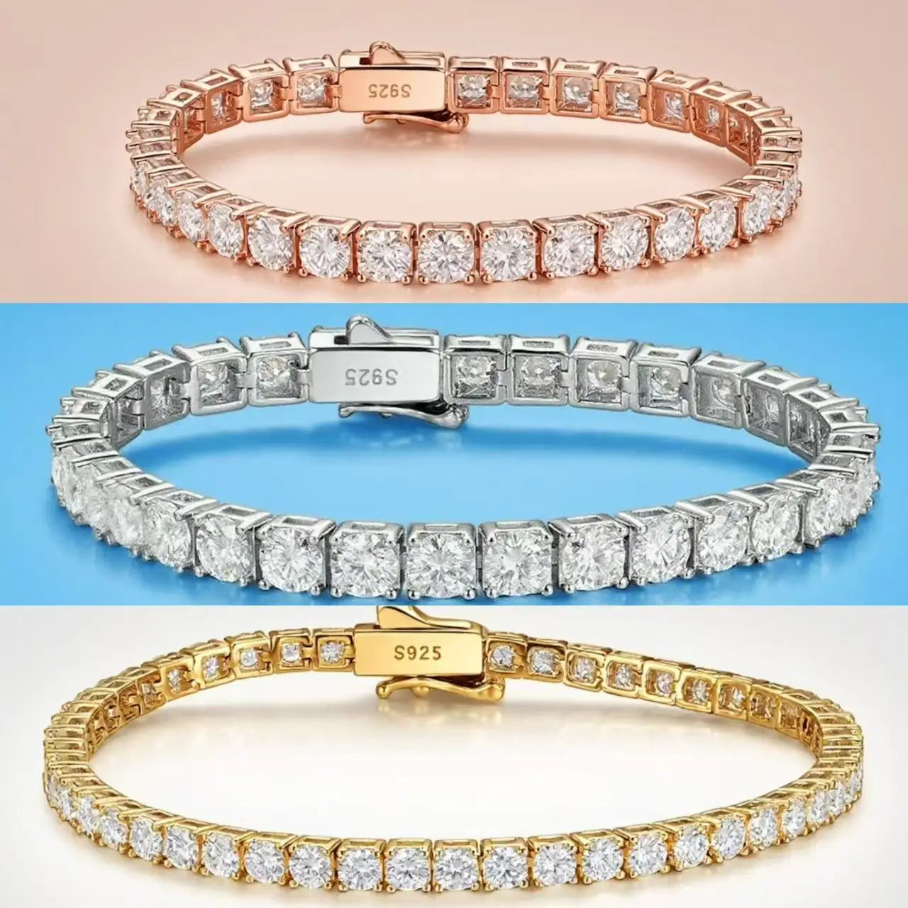 Lumina 2–5mm Moissanite Tennis Bracelet 18K Gold Plated S925 Silver