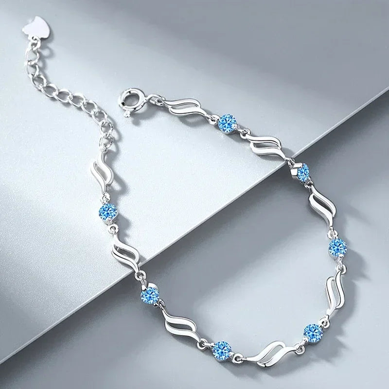 Vintage 925 Silver Zircon Bracelet