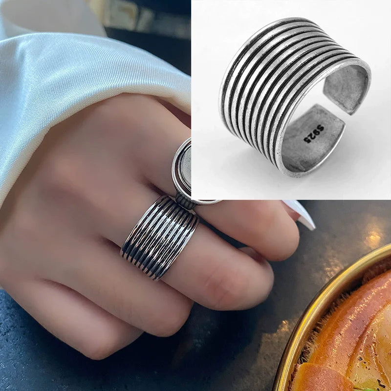 925 Silver Topaz Ring for Women – Vintage Hollow Lace Design