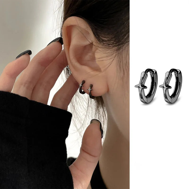 925 Silver Star Earring – Trendy Hip-Hop Style