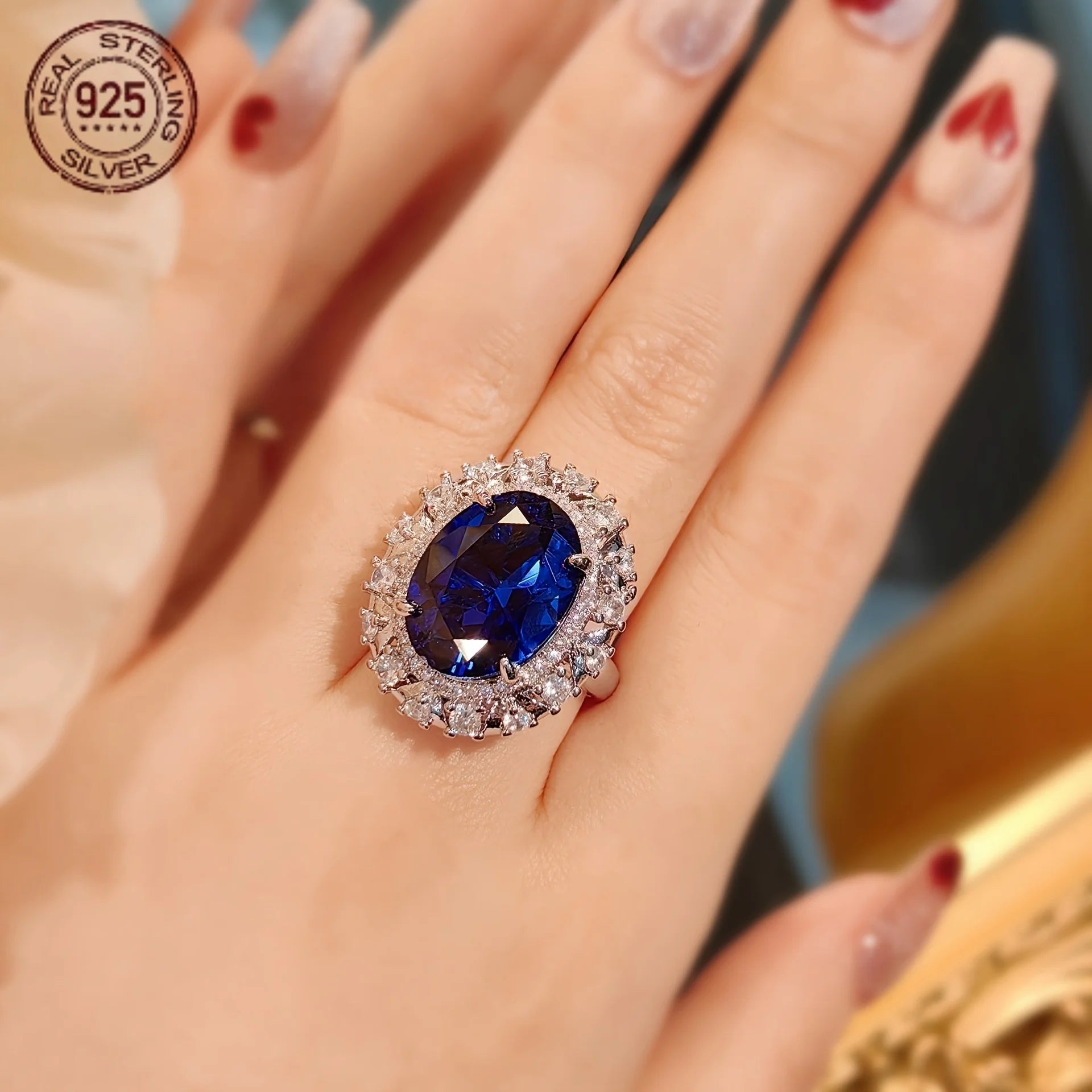 3.5ct Red Ruby 925 Silver Ring for Women