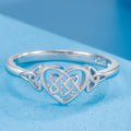 S925 Silver Celtic Heart Knot Ring