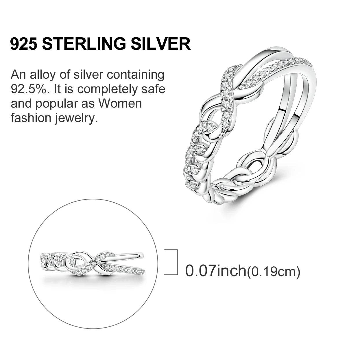 925 Silver Luxury Zircon Ring