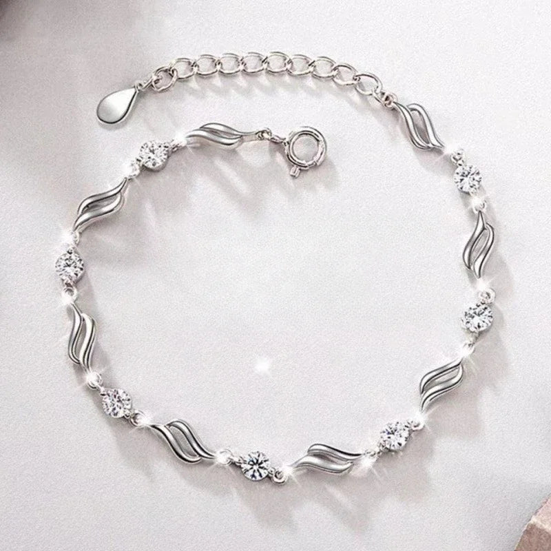 Vintage 925 Silver Zircon Bracelet