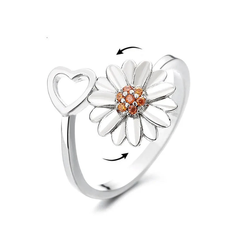 Sunflower crystal ring, anti-anxiety