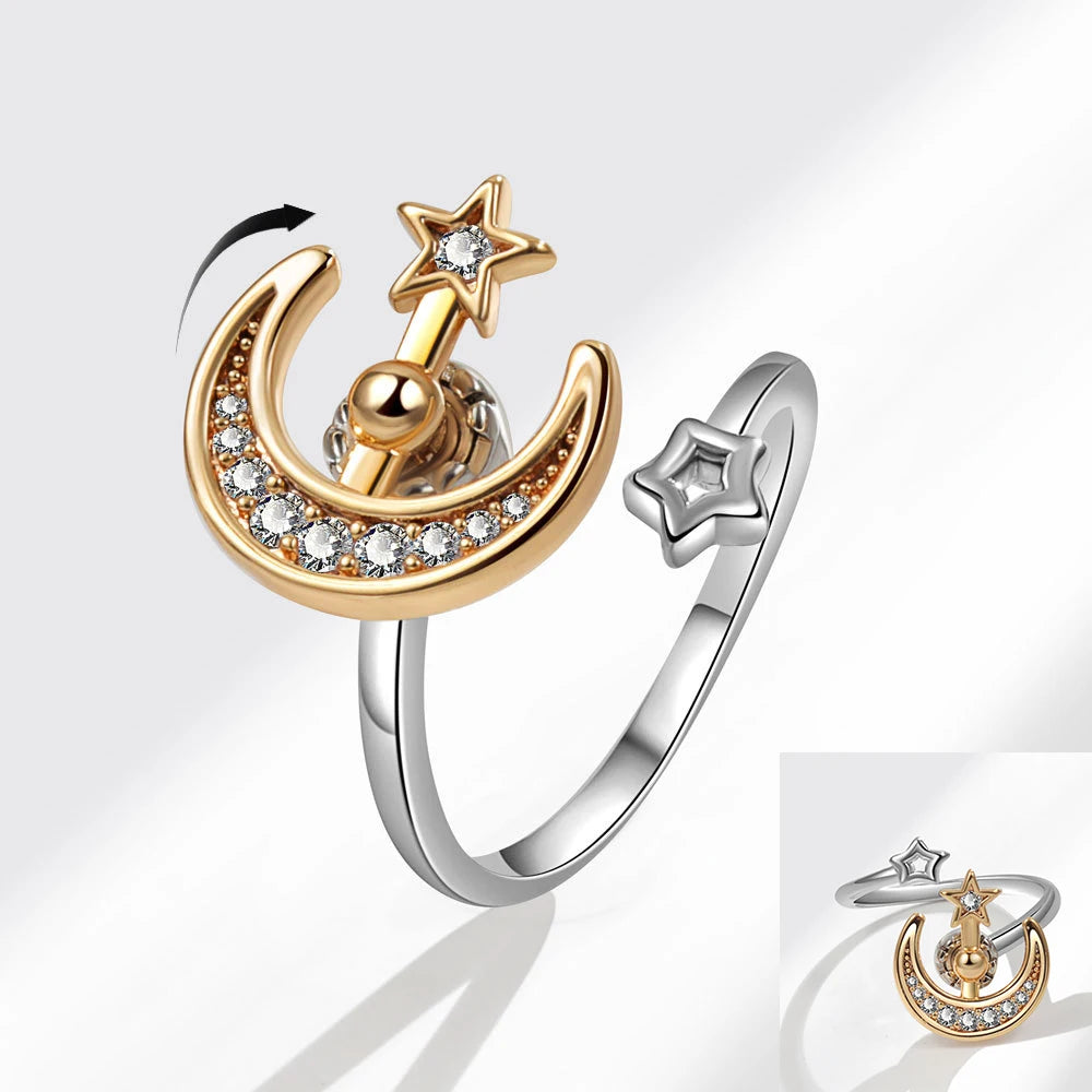 925 Silver Sunflower and Bee Rotating Zircon Ring